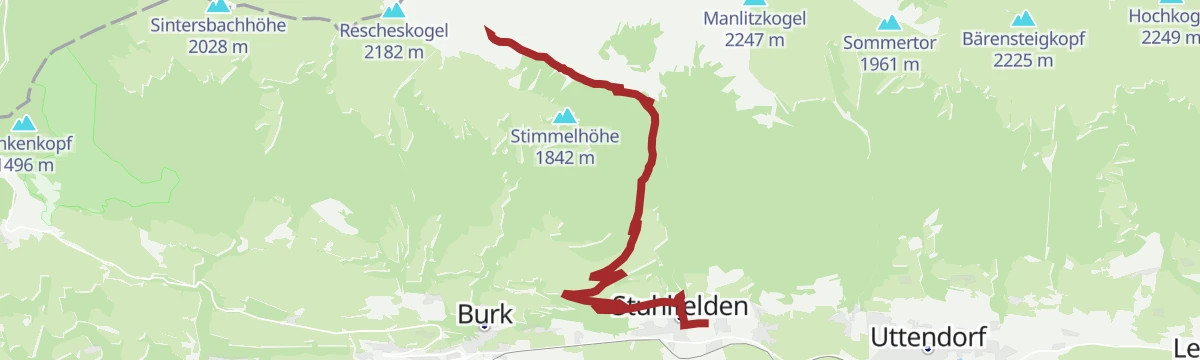 Route map: Stuhlfelden: Bürglhütte Biketour